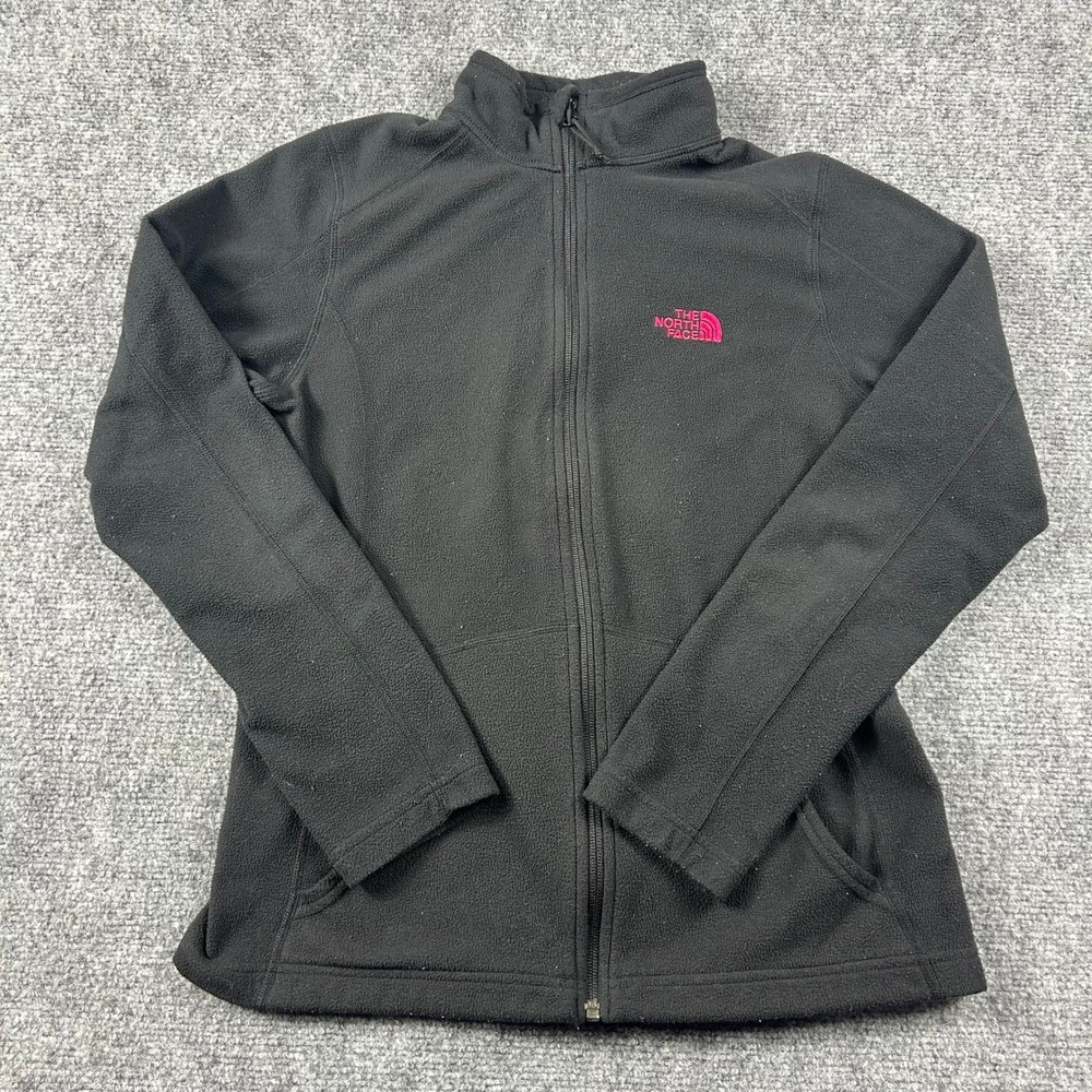 The North Face Fleece Jacket Womens‎ Medium Black Full Zip Logo Outdoor Hiking